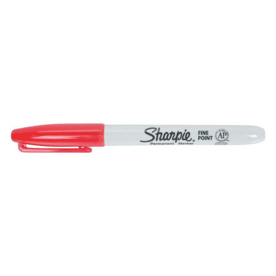 Sharpie® 30102-SH Permanent Marker, Fine Tip, Red Ink