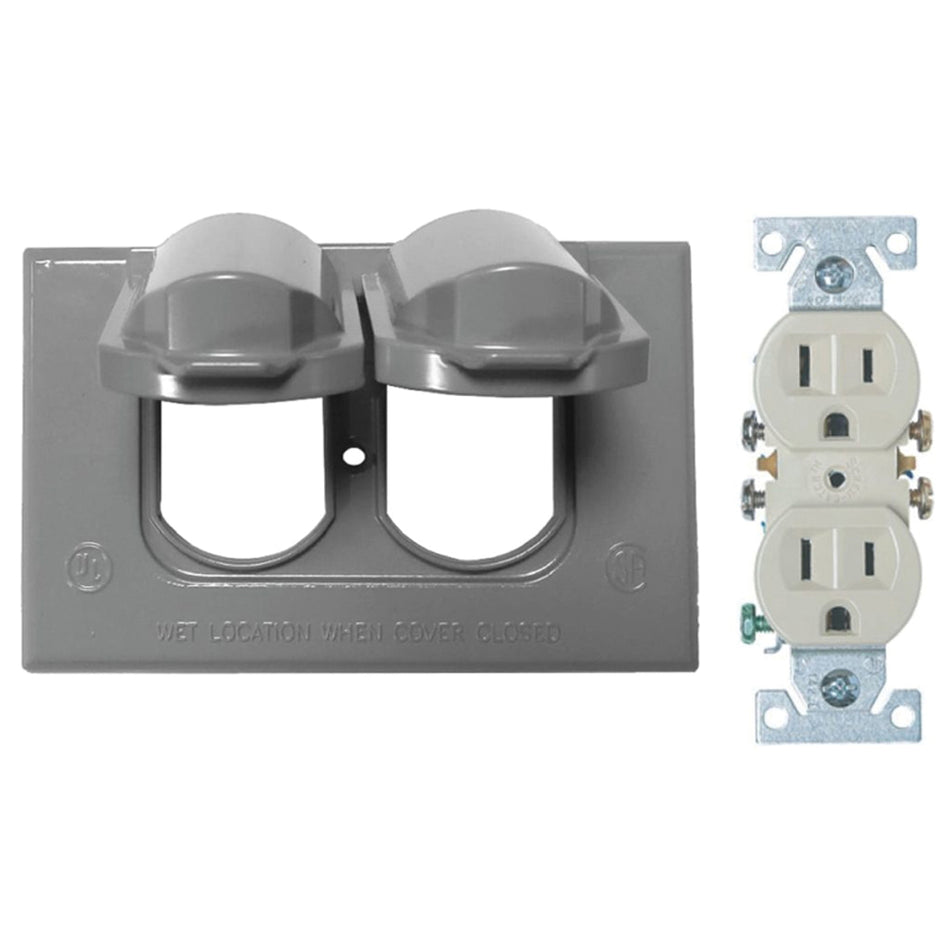 Sigma® 14227 Duplex Cover and Receptacle Kit, 1 -Gang, Metal