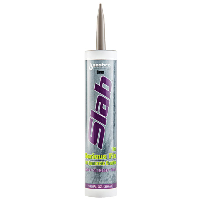 Slab® 16210 Concrete Crack Repair Sealant, Viscous Paste, Gray, Slight Ammonia, Water Base, 1 week Full Cure, 10.5 oz