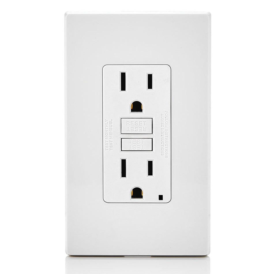 SmartlockPro® C32-GFNT1-0PW Standard Duplex GFCI Receptacle, 125 VAC, 15 A, 2-Pole, 3-Wire, White