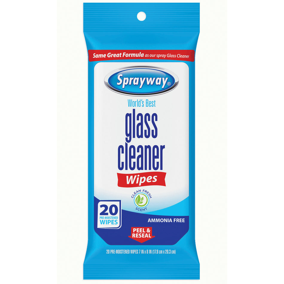 Sprayway® SW199R Glass Cleaner Wipes, Liquid