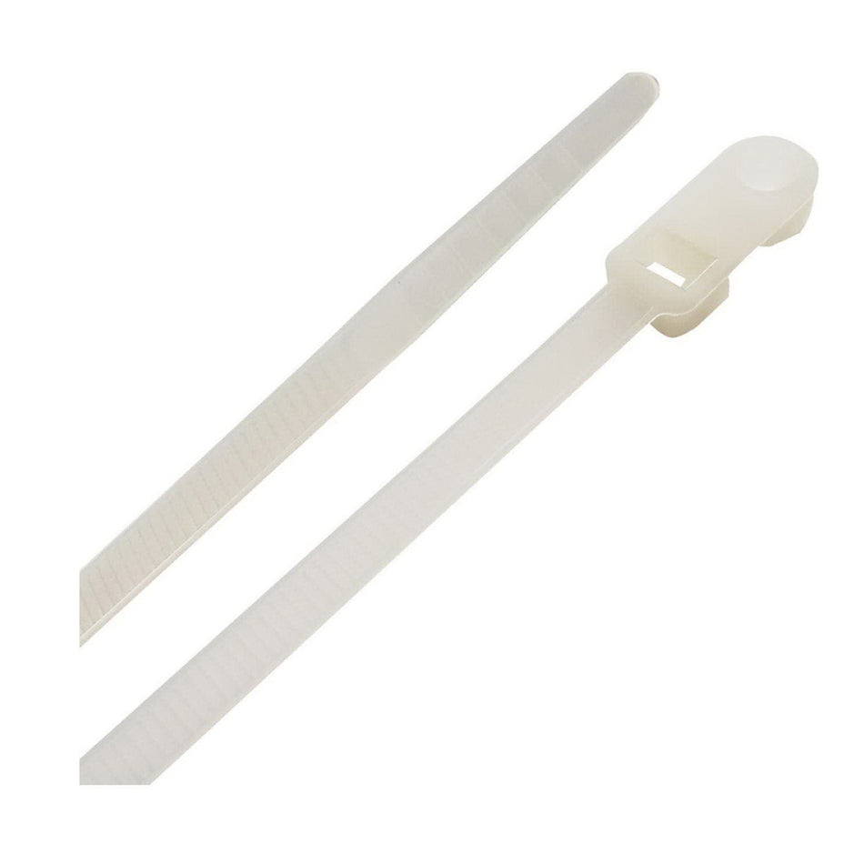 Steel Grip® MT-S-200-8-N20 Cable Tie, 8 in L, 1.96 in Max Bundle Dia, Polypropylene, White, Self-Lock Locking