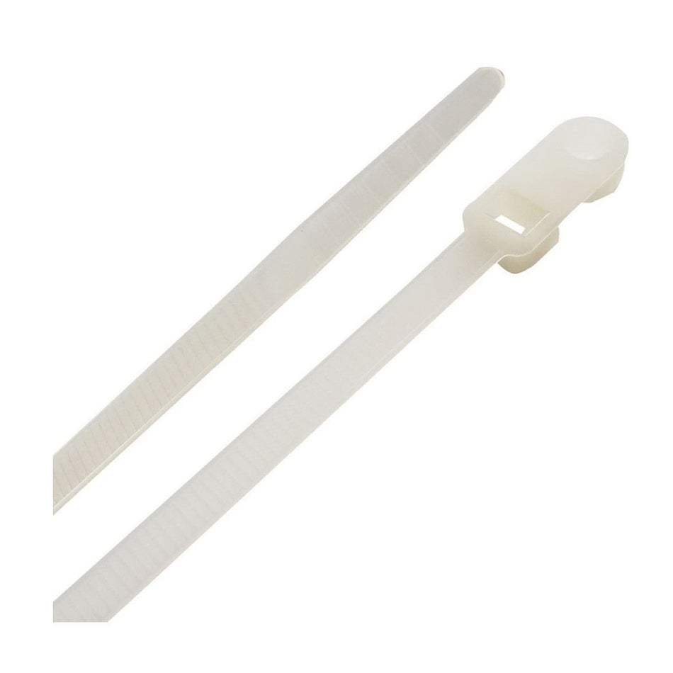 Steel Grip® MT-S-200-8-NC Cable Tie, 8 in L, 1.96 in Max Bundle Dia, Polypropylene, White, Self-Lock Locking