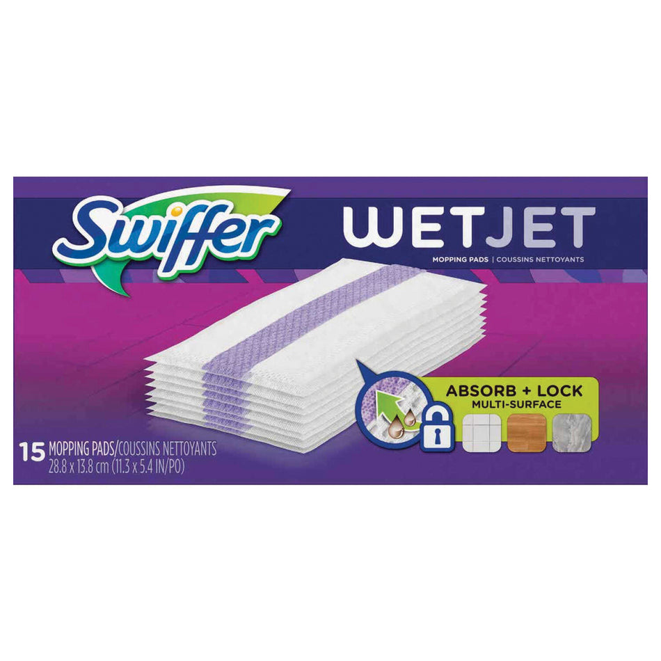 Swiffer® WetJet™ 99042 Mopping Pad, 11.3 in L, 5.4 in W, Cloth, 15-Ply