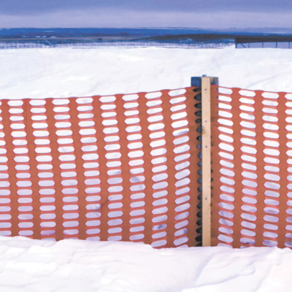 TENAX 82119004 Snow Fence, 4 ft W, 50 ft L, Circular Mesh, 1-3/4 x 1-3/4 in Mesh Opening, HDPE