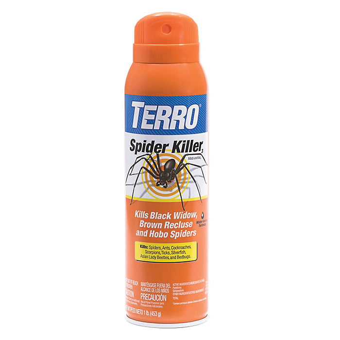 TERRO® T2302-6 Spider Killer Spray, Liquid, Fat, Indoor/Outdoor, Sprayer Application, 16 oz, Aerosol Can