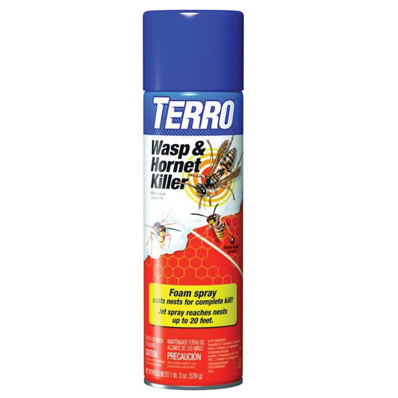 TERRO® T3300-6 Wasp and Hornet Killer, Liquid, Gas, Indoor/Outdoor, Spray Application, 1 lb 3 oz, Aerosol Can