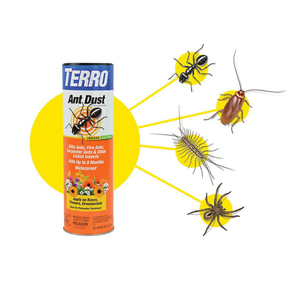 TERRO® T600 Ant Dust, Powder/Solid, Odorless Odor/Scent, Indoor/Outdoor, Hand Duster, Paint Brush Application, 1 lb