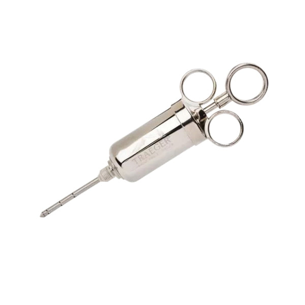 TRAEGER BAC356 Meat Injector, Stainless Steel Needle, 3 in L Needle, Stainless Steel Barrel, 8 in OAL