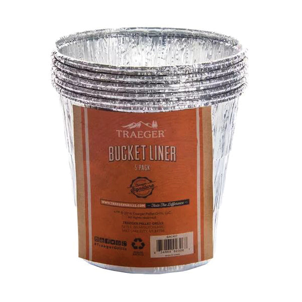 TRAEGER BAC407 Bucket Liner, 5.7 in L, 5 in W, Aluminum, Silver