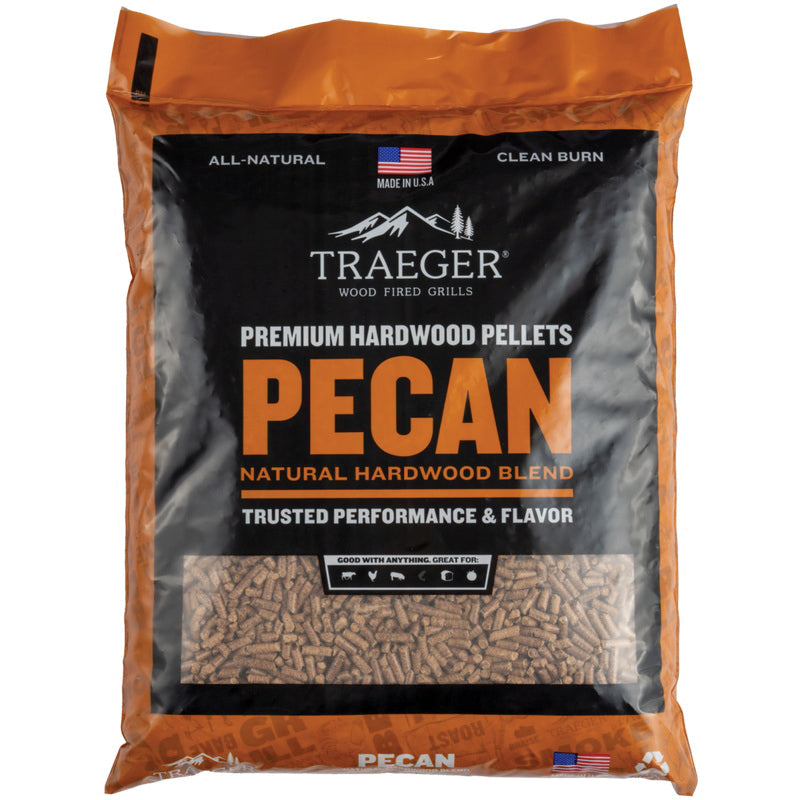 TRAEGER PEL314 BBQ Pellet, Pecan Flavor, Wood, 20 lb, Bag