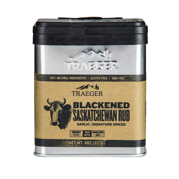 TRAEGER SPC178 Blackened Saskatchewan Rub, Garlic, Signature Blend of Spices Flavor, 8 oz Tin