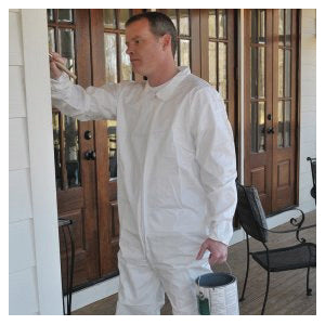 TRIMACO SuperTuff® 09905 Disposable Coverall With Elastic Back and Wrists, XL Size, 100% Polypropylene, White