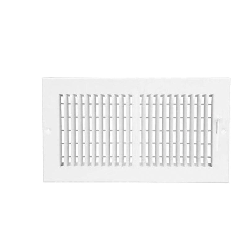 TRUaire® 100 Series C102M12X06 Ceiling/Sidewall Floor Register, 2-Way Deflection, Steel, Powder-Coated, Pristine White