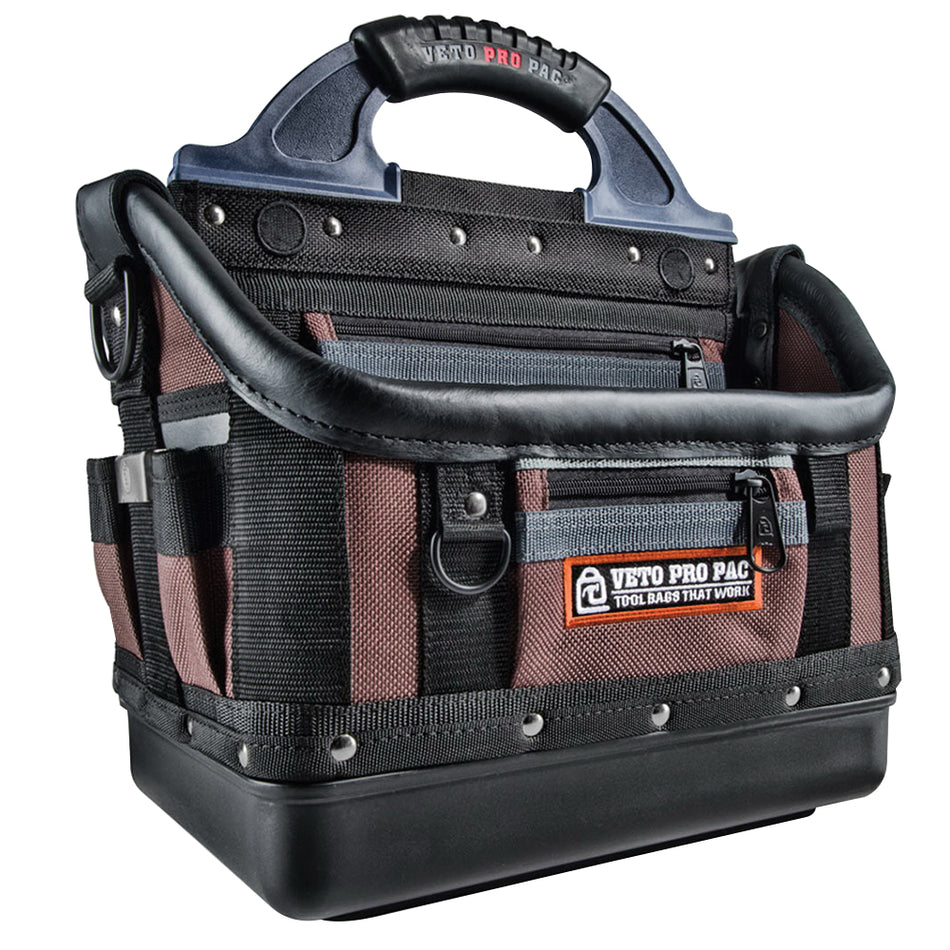 VETO PRO PAC® Contractor OT-LC Tool Bag, 9-1/2 in W, 12 in H, (36) Open, (4) Zippered -Pocket, Zipper Closure