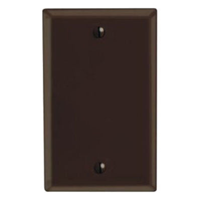 Leviton® 85014 Blank Wallplate, 1 -Gang, Rectangular, Thermoset, Brown