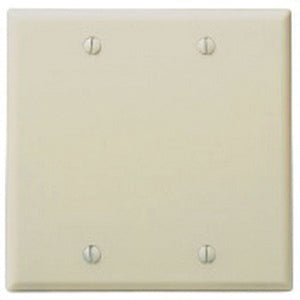 Leviton® 86025 Blank Wallplate, 2 -Gang, Square, Thermoset, Ivory