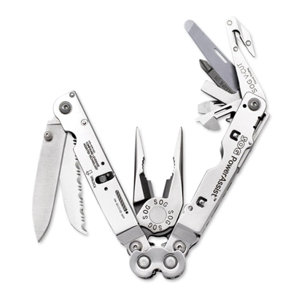 SOG® B66N-CP Power Assist Multi-Tool, 16 -Blade, Drop Point Blade, 420 Stainless Steel Blade, Ergonomic Handle