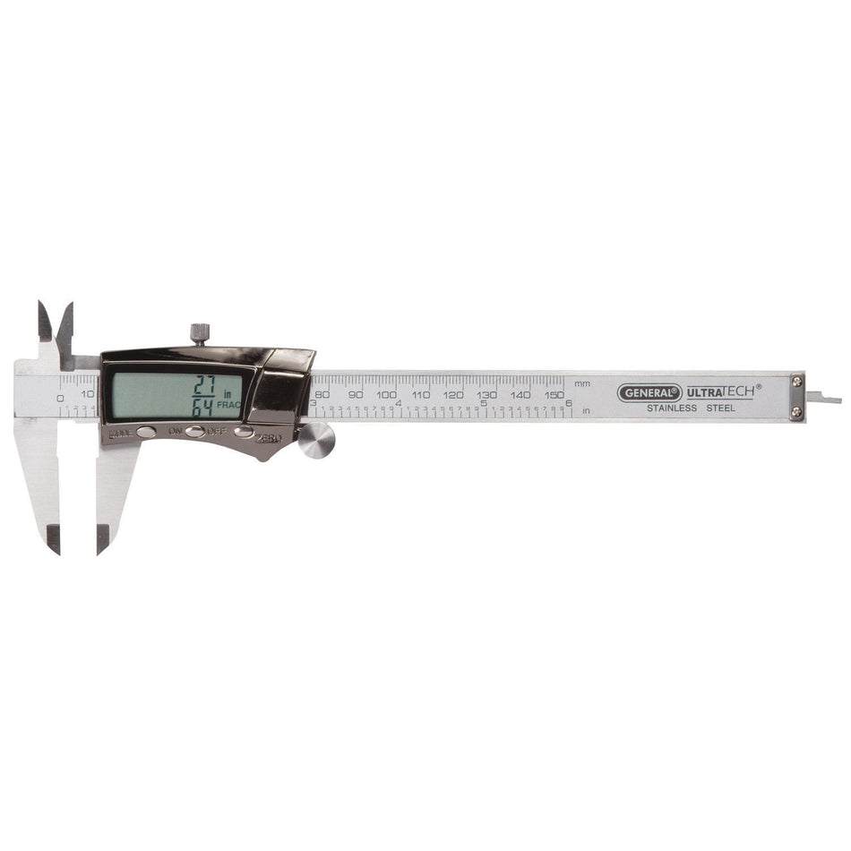 General® 147 Digital Fractional Caliper, 1/64 in Graduation, +/- 0.001 in Accuracy