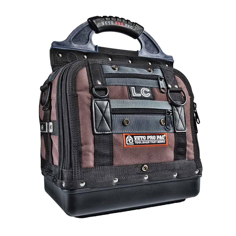 VETO PRO PAC® Contractor LC Tool Bag, 9-1/2 in W, 12 in H, (51) Tiered, (6) Zippered -Pocket, Zipper Closure