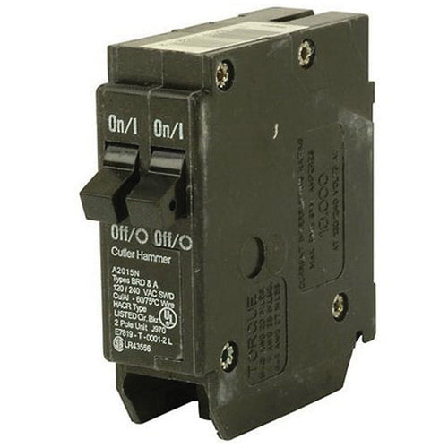 Cutler-Hammer BR2020 Circuit Breaker, 120/240 VAC, 20 A, 10 kA Interrupt, (2) 1-Pole