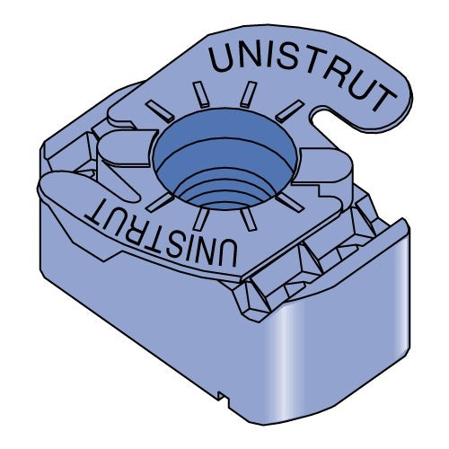 Unistrut® P1008TEG Top Retainer Nut, 1.55 in L, 1-1/4 in W, 3/8-16 Thread, Metal, Electro-Galvanized