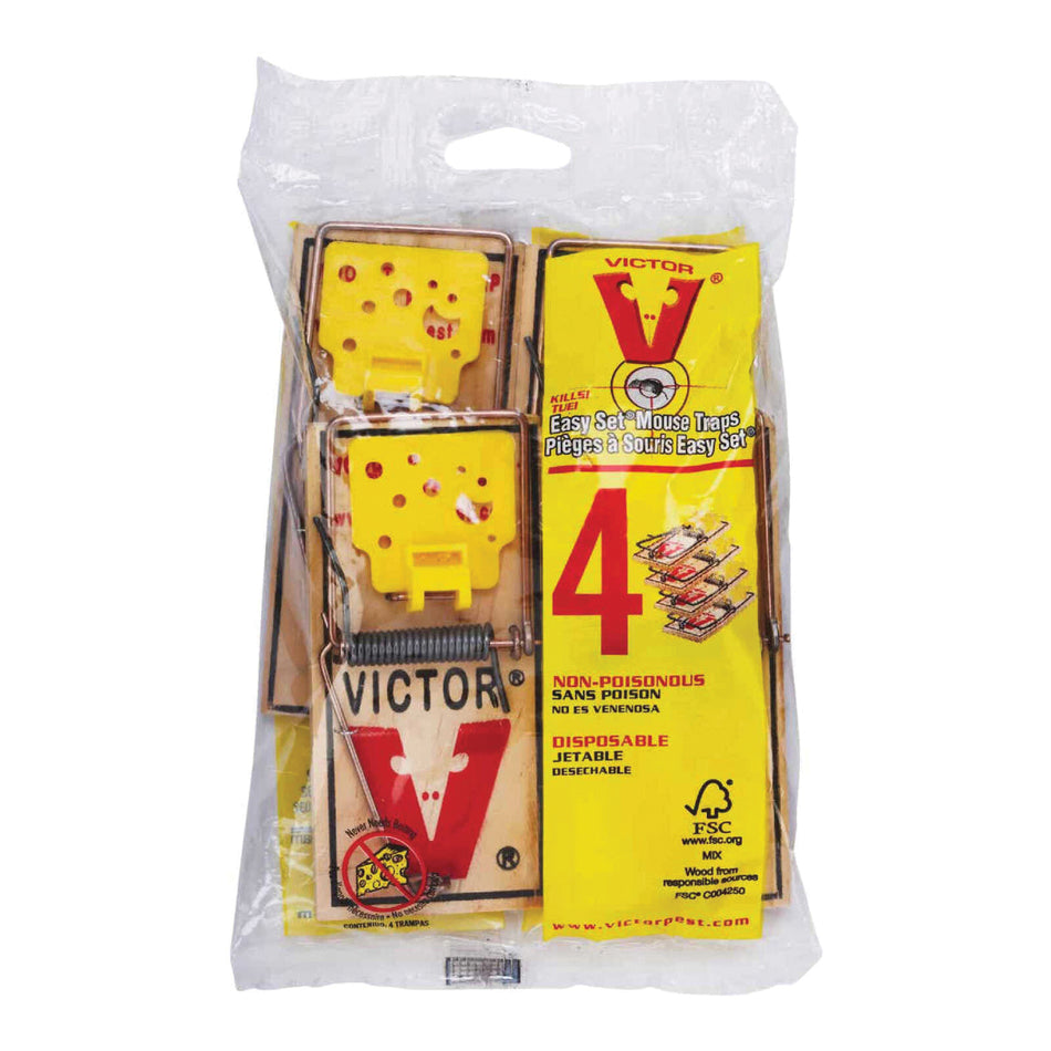 VICTOR® EASY SET® M032 Mouse Trap, 4-1/2 in W, 4-1/2 in H, Wood