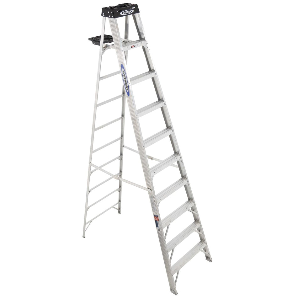 WERNER® 310 Step Ladder, 300 lb Load, 7 ft 8 in H Ladder, ANSI: ANSI A14.2-2007, 3 in H Step, Aluminum