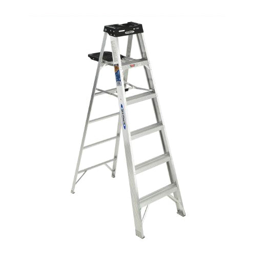 WERNER® 370 Series 376 Single Sided Step Ladder, 300 lb Load, 6 ft H Ladder, ANSI: ANSI A14.2-2007 Type IA, 3 in H Step