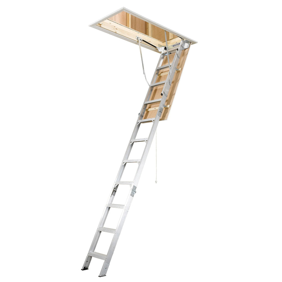 WERNER® AH2210 Universal Attic Ladder, 10 ft 3 in H Ceiling, 22-1/2 in W Ceiling Opening, 54 in H Ceiling Opening