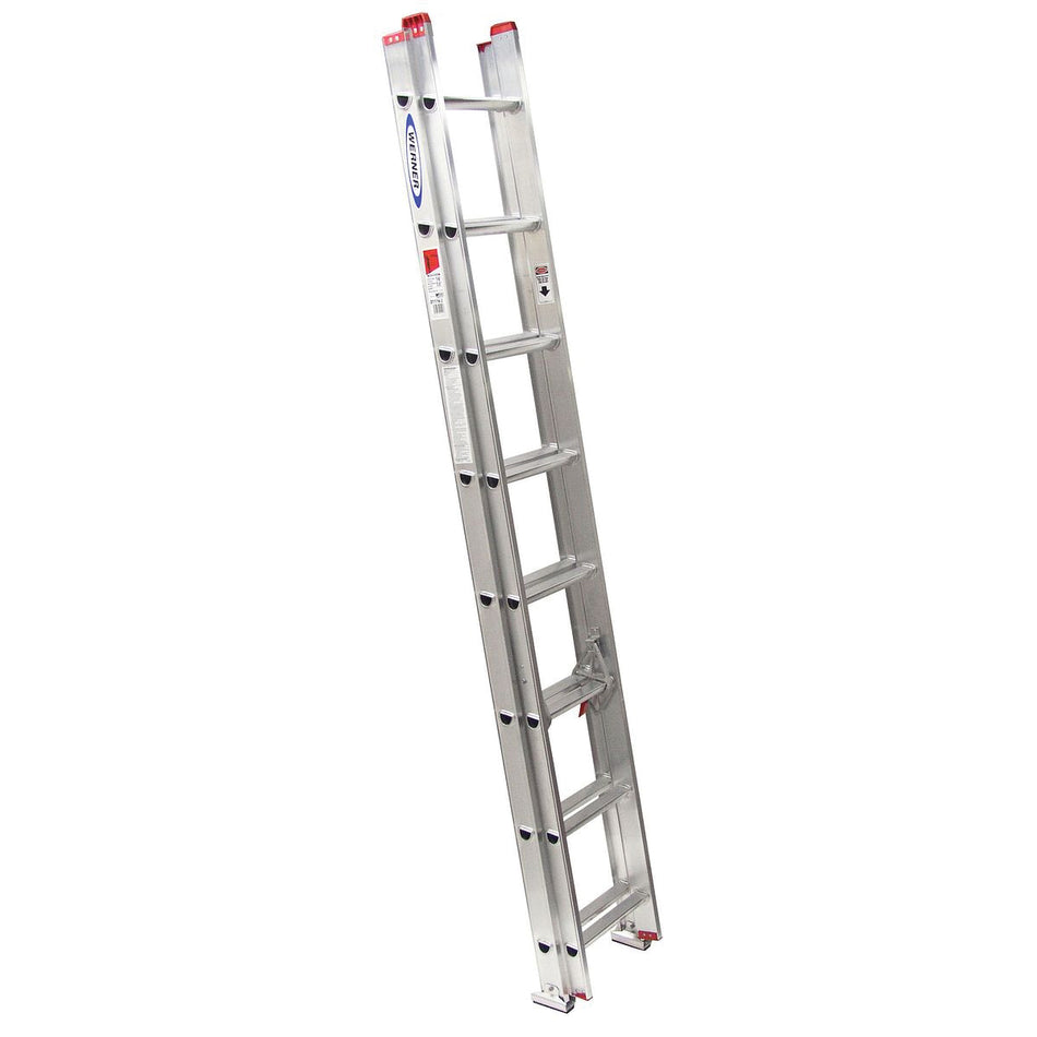 WERNER® D1100-2 Series D1116-2 Multi-Section D-Rung Extension Ladder, 200 lb Load, ANSI: ANSI A14.2-2007, Aluminum