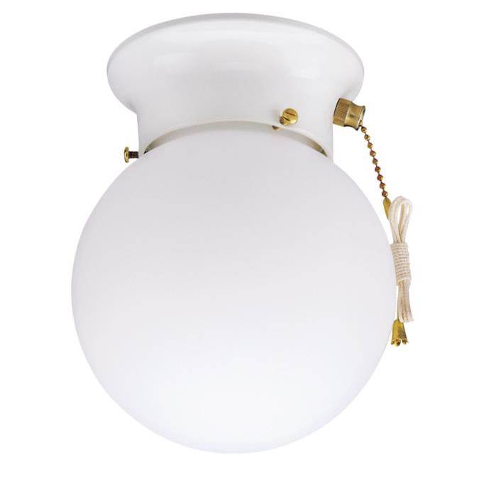 Westinghouse 6668000 Indoor Ceiling Fixture With Pull Chain, 1-Bulb, White Fixture, Flush Mounting