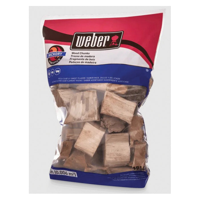 Weber 17148 Wood Chunks, Hickory Flavor, Wood, 350 cu-in Bag