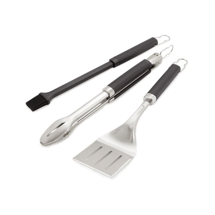 Weber 6772 3-Piece Precision Grill Set, Basting Brush, Locking Tong, Spatula Tool, 3 -Tool