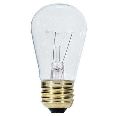 Westinghouse 0354000 Incandescent Light Bulb, 11 W, Straight-Sided, Medium, Clear, 2700 K, 63 Lumens