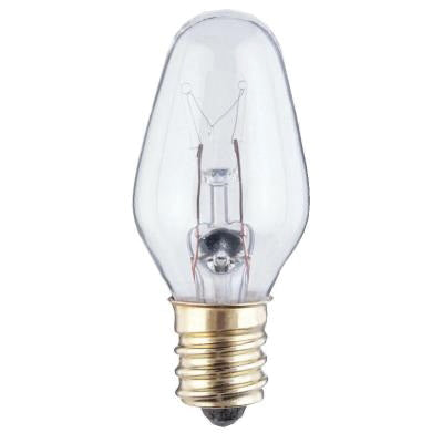 Westinghouse 3720200 Incandescent Light Bulb, 7 W, Candle, Candelabra, Clear, 2700 K, 43 Lumens