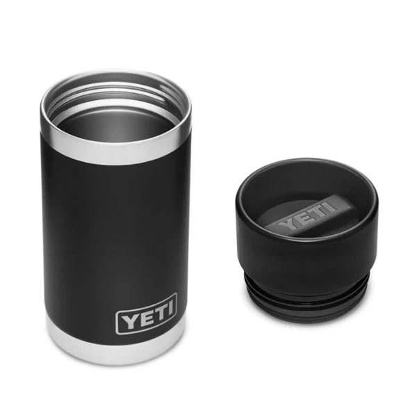 YETI® Rambler® 21071050006 Bottle, 12 oz Capacity, 18/8 Stainless Steel Bottle, Black Bottle, Leak-Proof HotShot™ Lid