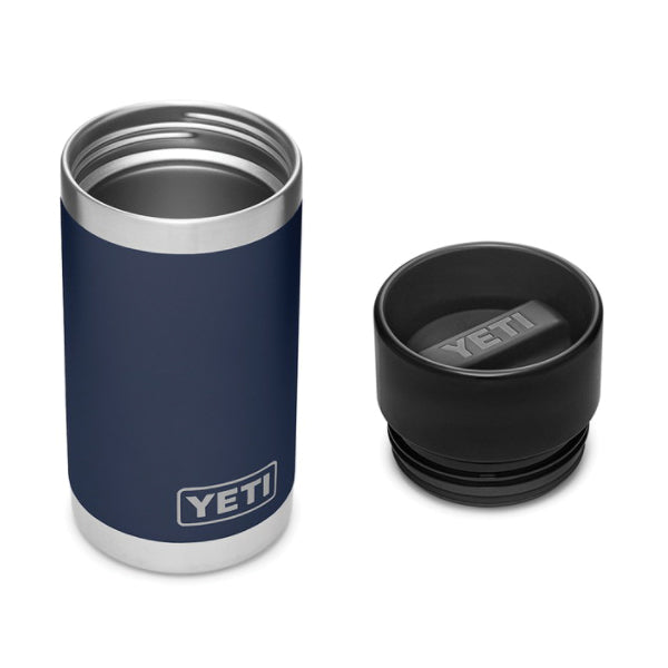 YETI® Rambler® 21071050010 Bottle, 12 oz Capacity, 18/8 Stainless Steel Bottle, Navy Bottle, Leak-Proof HotShot™ Lid