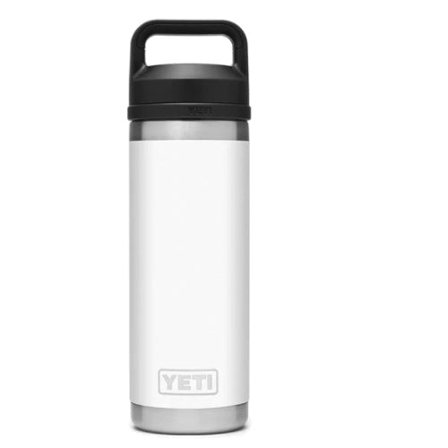 YETI® Rambler® 21071060020 Bottle, 18 oz Capacity, 18/8 Stainless Steel Bottle, White Bottle, Shatter-Resistant Chug Lid