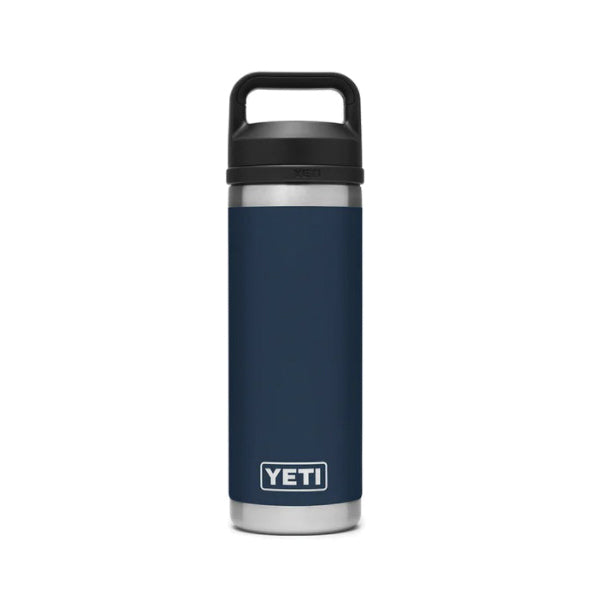 YETI® Rambler® 21071060021 Bottle, 18 oz Capacity, 18/8 Stainless Steel Bottle, Navy Bottle, Shatter-Resistant Chug Lid