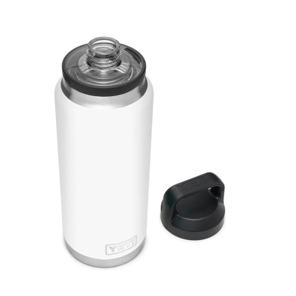 YETI® Rambler® 21071070016 Bottle, 36 oz Capacity, 18/8 Stainless Steel Bottle, White Bottle, Shatter-Resistant Chug Lid