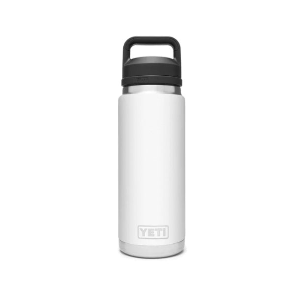 YETI® Rambler® 21071200020 Bottle, 26 oz Capacity, 18/8 Stainless Steel Bottle, White Bottle, Shatter-Resistant Chug Lid