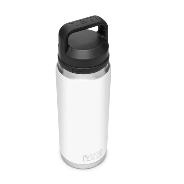 YETI® Rambler® 21071200020 Bottle, 26 oz Capacity, 18/8 Stainless Steel Bottle, White Bottle, Shatter-Resistant Chug Lid