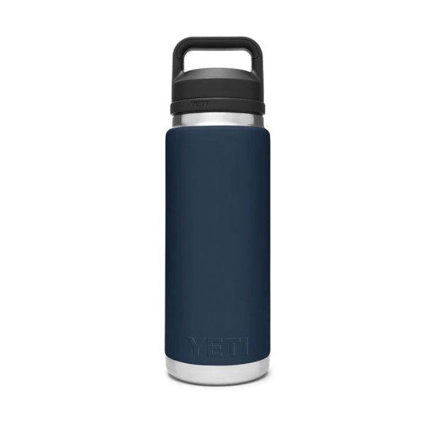 YETI® Rambler® 21071200021 Bottle, 26 oz Capacity, 18/8 Stainless Steel Bottle, Navy Bottle, Shatter-Resistant Chug Lid