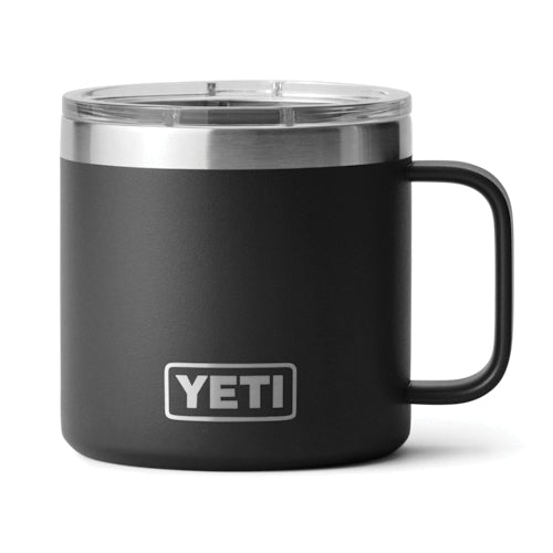 YETI® Rambler® 21071500593 Mug With MagSlider™ Lid, 14 oz Capacity, 18/8 Stainless Steel, Black, Insulated