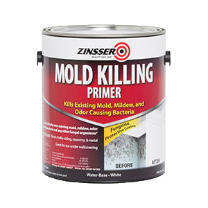 ZINSSER® 276049 Mold Killing Primer, Water Base, White, <100 g/L VOC, 400 to 450 sq-ft Coverage Area, 1 gal