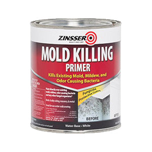 ZINSSER® 276087 Mold Killing Primer, Water Base, White, <100 g/L VOC, 400 to 450 sq-ft Coverage Area, 1 qt