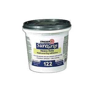 ZINSSER® SureGrip® 122 69384 Heavy-Duty Strippable Wall Covering Adhesive, Liquid, Clear, 1 qt