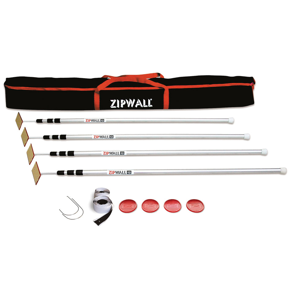 ZIPWALL® ZipWall® 12 SLP4 Spring Loaded Pole, Aluminum, For Use With: ZipWall® Dust Barrier Systems