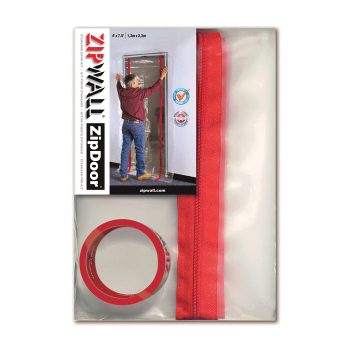 ZIPWALL® ZipDoor® ZDS Standard Door Kit, For Use With: 3-1/2 x 7 ft Door